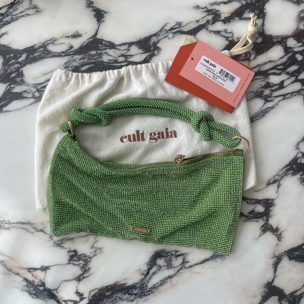 Cult Gaia Green Beaded Bag